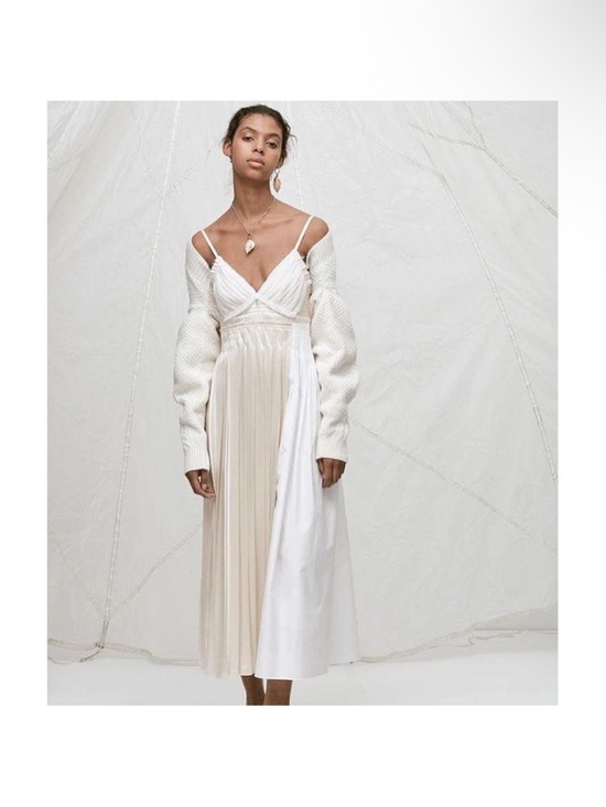 3.1 Phillip Lim Dresses & Skirts - 3.1 Phillip Lim Ivory and Cream Mixed-Texture Midi Dress